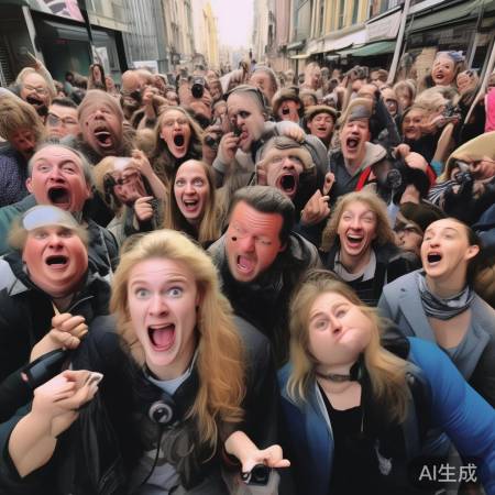 围观群众笑成一片