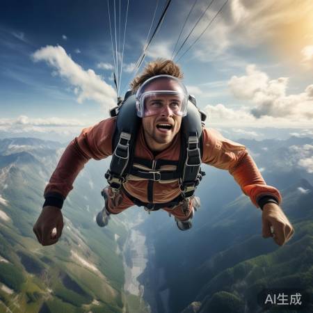 高空飞越山峦险境