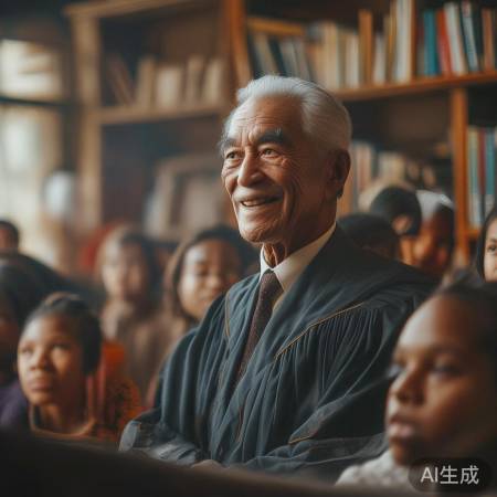 老师出席公益,德高望重