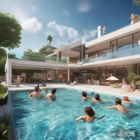 别墅设施齐全,泳池畅游爽!