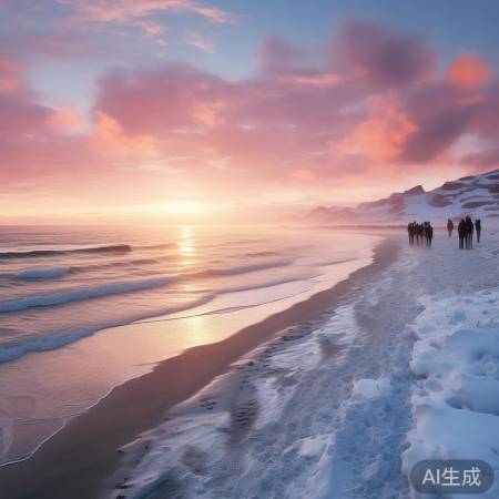 海边雪窝美景，相机记录瞬间