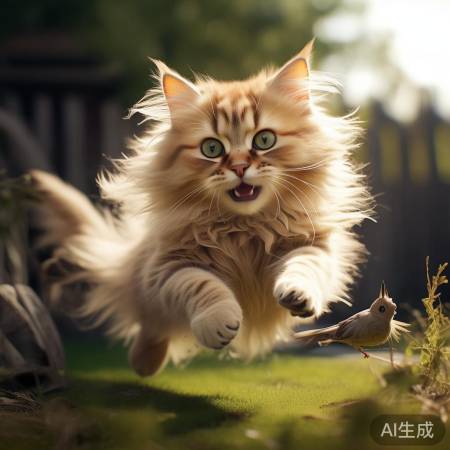 “流浪猫福宝赶鸟视频走红”