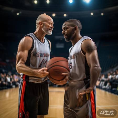 篮球老将场上互动,互为良师益友