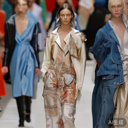 “Prada秀场：独特面料与剪