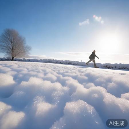 雪地阳光，踏棉糖般温暖