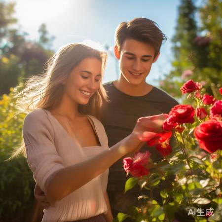 孙怡董子健浪漫赏花