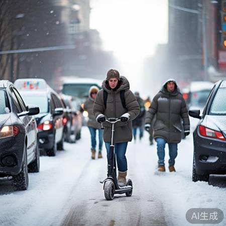 市民穿羽绒服，雪中趣事多