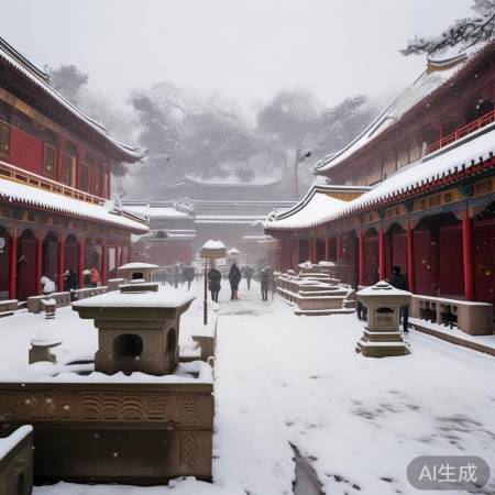 雪后鸡鸣寺如诗画