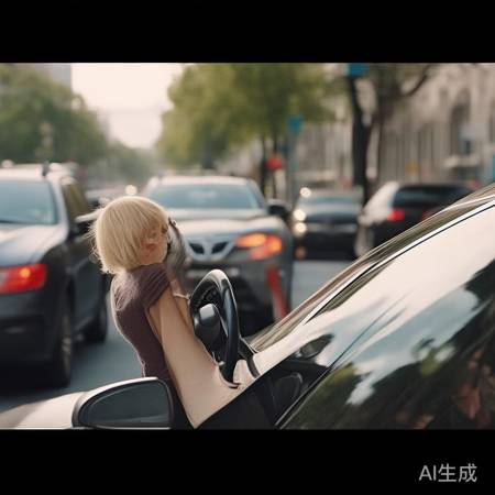 女司机不文明手势引发车祸