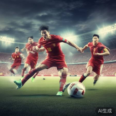 国足反击，中场精准直塞