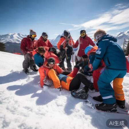 滑雪场温馨团队关怀