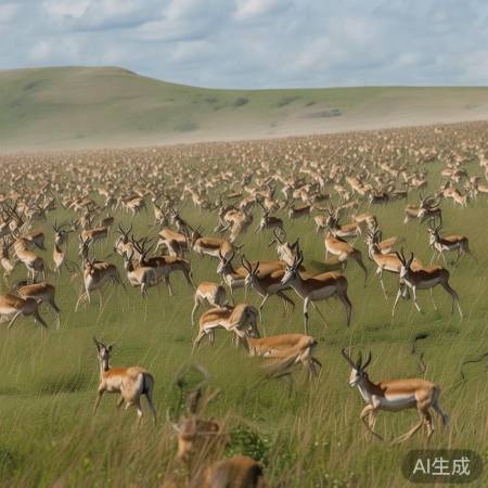 满洲里黄羊狂欢壮观