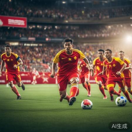 越南队拼搏，亚洲足球无限