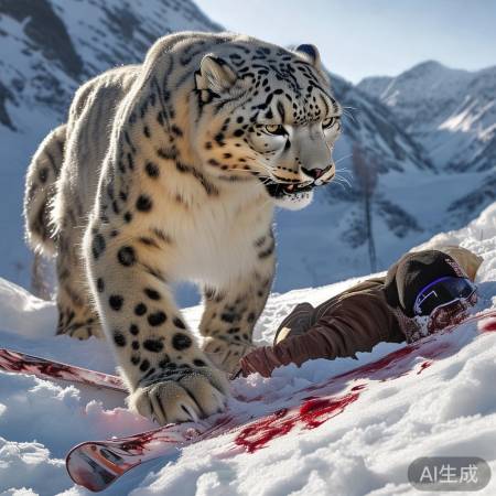 游客滑雪遇雪豹咬伤