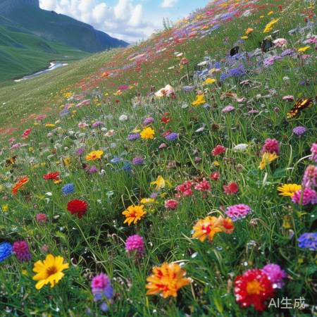 山间小道花海如锦