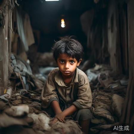 印度贫困童生活苦
