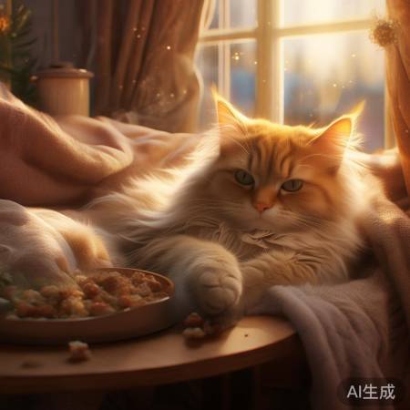 猫咪简单幸福,主人陪伴最暖。