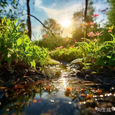 阳光水分温度，万物复苏