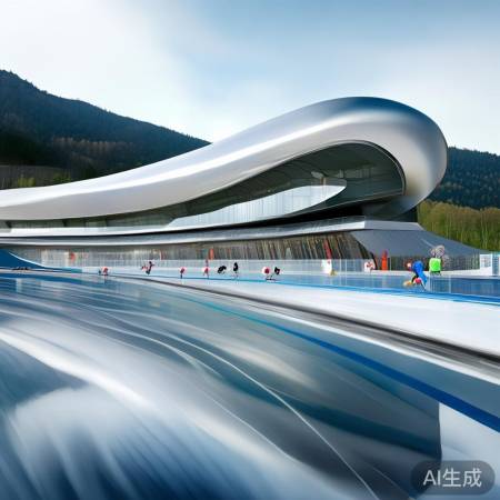 张家口冰丝带馆,银带环青山