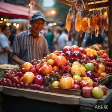 “水果糖葫芦，新鲜香甜”