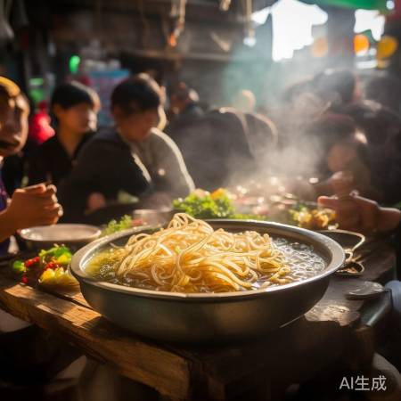 甘肃美食，浆水面清爽诱人
