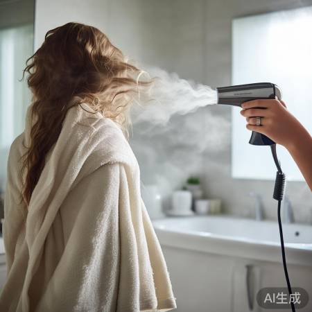 洗澡后速吹干头发