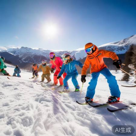 滑雪场融雪欢笑