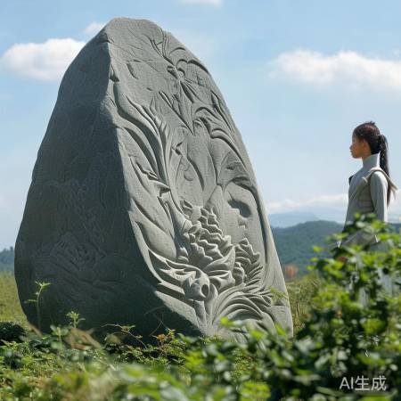 石头象征自然尊重与环保呼吁