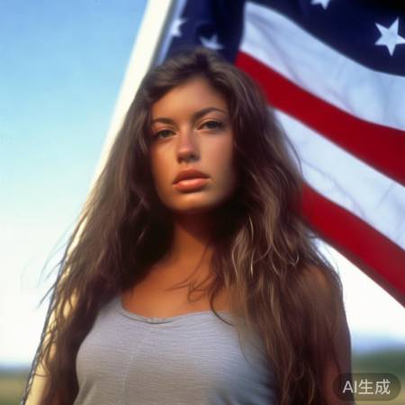 姑娘坚定，国旗见证