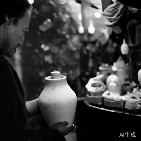 古玩市场淘瓷瓶