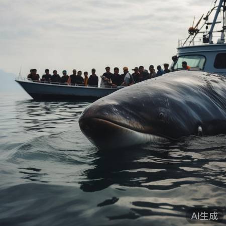涠洲岛鲸鱼遇高速船撞击