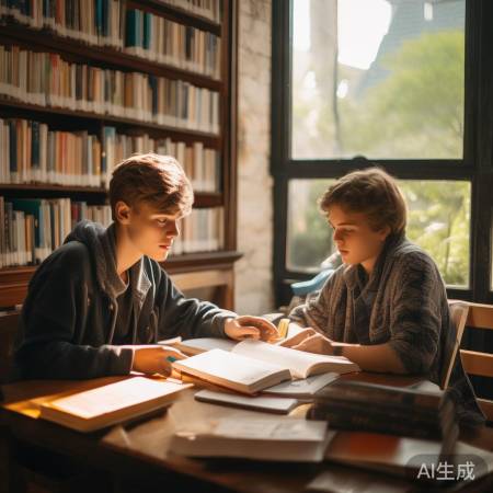 校园学霸情侣温馨学习