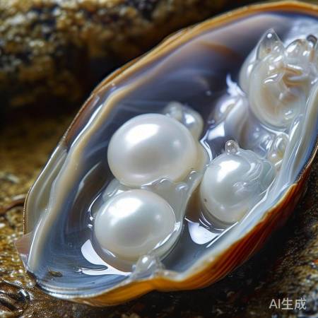 淡水蚌肉中的珍珠