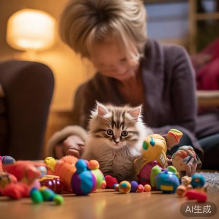 猫咪萌态，主人宠爱