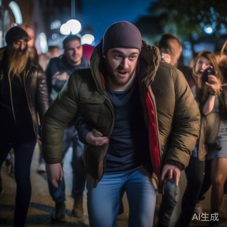 男子挣扎逃离，幸免于难