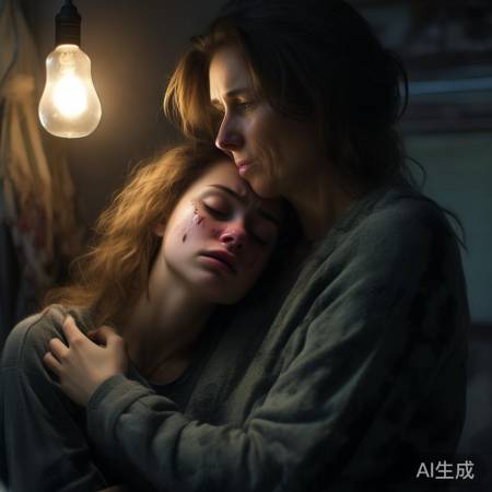 女儿泪眼含情，母爱温暖心间。