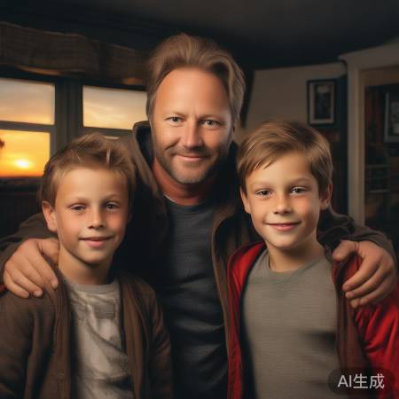 陈小春父子同框，神态酷似