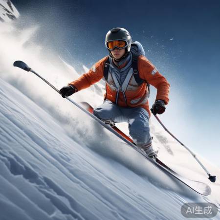 滑雪小王子穿梭雪道