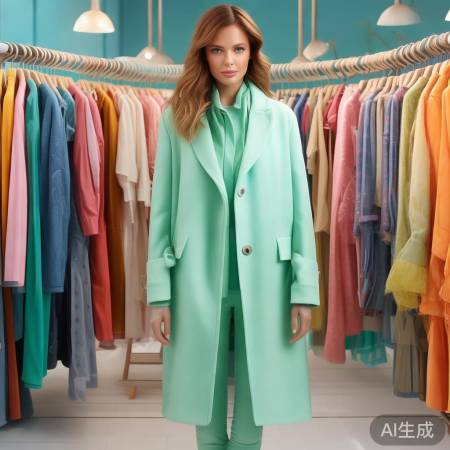 春日流行色：薄荷绿外套