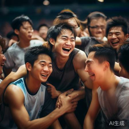 亚军得意分享友谊