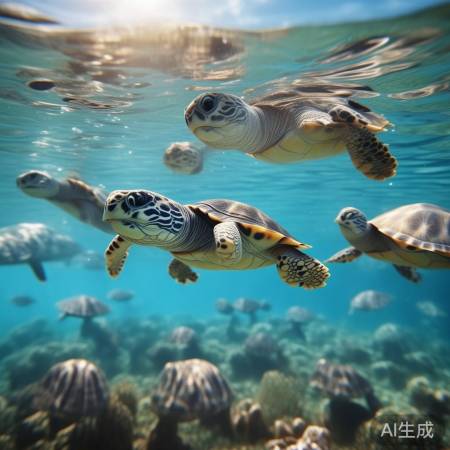 罕见小乌龟独特泳姿