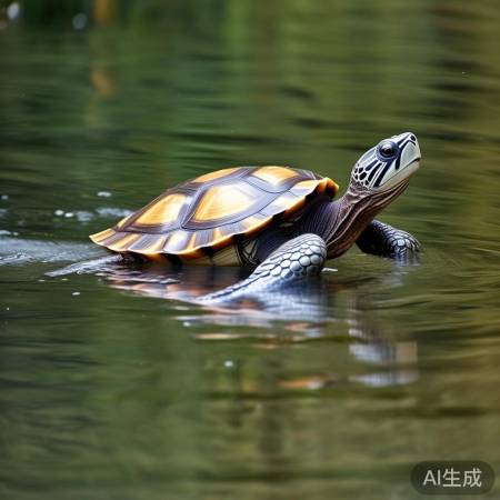 水舞龟优雅泳姿