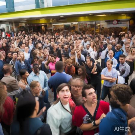 超市门口争车位争吵