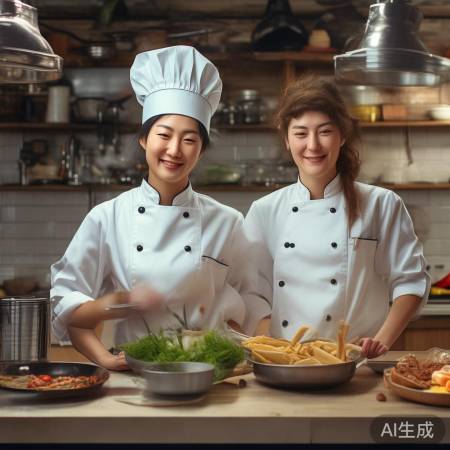 双胞胎烹饪秀，鸳鸯灶火力全开