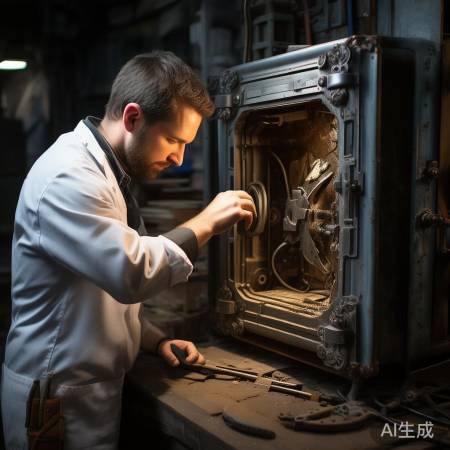 锁匠修好久未使用的保险柜