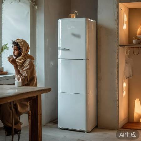 白色法式冰箱3000，高端时尚