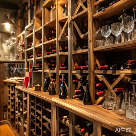 酒窖布置技巧：木质酒架与装饰品