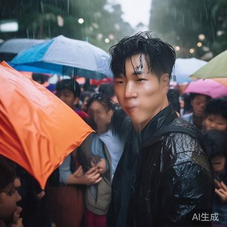 杨洋感动，粉丝撑伞助威