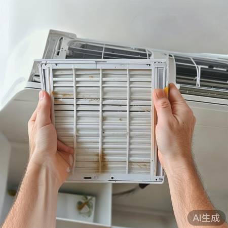 拔插头关电源，取滤网小心损