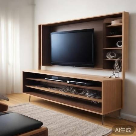 电视柜留空收纳电缆